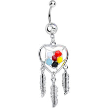 Load image into Gallery viewer, Clear Gem Multicolored Forever Dreaming Dreamcatcher Dangle Belly Ring
