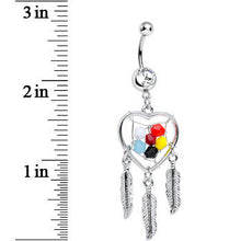 Load image into Gallery viewer, Clear Gem Multicolored Forever Dreaming Dreamcatcher Dangle Belly Ring
