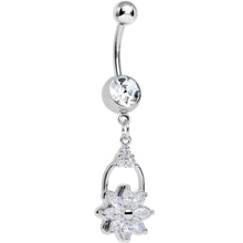 Load image into Gallery viewer, Clear Cubic Zirconia Mystery Garden Door Knocker Dangle Belly
