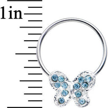 Load image into Gallery viewer, 16G 7/16 Aqua Gem Soaring Butterfly BCR Captive Ring

