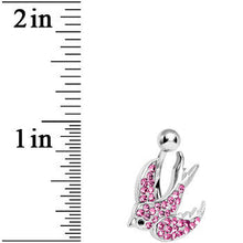 将图片加载到图库查看器，Pink Gem Paved Sparkling Songbird Belly Ring

