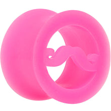 Load image into Gallery viewer, 5/8 Pink Silicone Dapper Mustache Tunnel Plug
