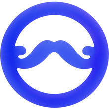 Load image into Gallery viewer, 18mm Blue Silicone Dapper Mustache Tunnel Plug
