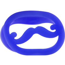 将图片加载到图库查看器，7/8 Blue Silicone Dapper Mustache Tunnel Plug

