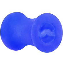 将图片加载到图库查看器，2G Blue Silicone Dapper Mustache Tunnel Plug
