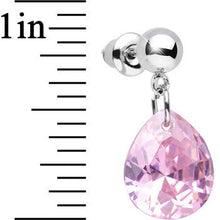 将图片加载到图库查看器，Pink Cubic Zirconia Warm Springtime Raindrop Dangle Post Earrings
