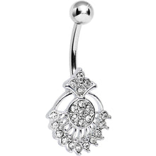 Load image into Gallery viewer, Clear Crystal Sparkling Victoriana Opera Fan Belly Ring
