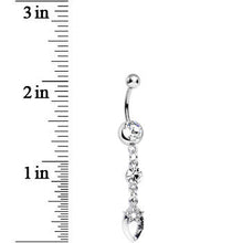 Load image into Gallery viewer, Clear Crystal Almond Frame Star of Love Dangle Belly Ring
