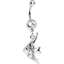 将图片加载到图库查看器，Clear Gem Coral Reef Tropical Fish Dangle Belly Ring
