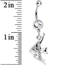 将图片加载到图库查看器，Clear Gem Coral Reef Tropical Fish Dangle Belly Ring
