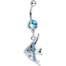 Load image into Gallery viewer, Aqua Gem Coral Reef Tropical Fish Dangle Belly Ring
