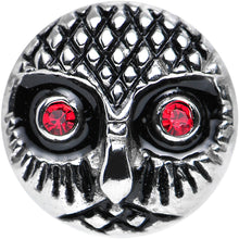 Load image into Gallery viewer, 0G Red Gem Eyes Stainless Steel Thoughtful Owl Screw Fit Plug
