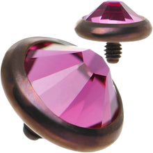 Load image into Gallery viewer, 14G 5mm Pink Gem Bronze Anodized Titanium Dermal Top
