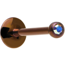 将图片加载到图库查看器，16G 3/8 Aurora Gem Bronze Anodized Titanium Labret Monroe 2.5mm
