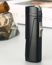 将图片加载到图库查看器，NEW Modern Luxury Grinding Wheel Three Torch Turbo Lighters For Cigarettes Accessories Cigar Smoking Lighters New Metal Design
