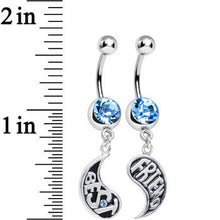 Load image into Gallery viewer, Aqua Gem Rainy Day Best Friend Raindrop Dangle Belly Ring Set
