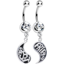 Load image into Gallery viewer, Clear Gem Rainy Day Best Friend Raindrop Dangle Belly Ring Set
