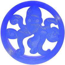 Load image into Gallery viewer, Blue Silicone Deep Sea Octopus Tunnel Plug Available in Sizes 6mm to 25mm
