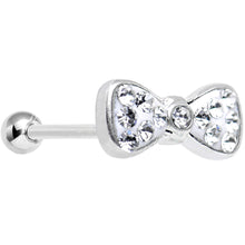 Load image into Gallery viewer, 18G Clear Gem New Year Bow Tie Cartilage Tragus Earring
