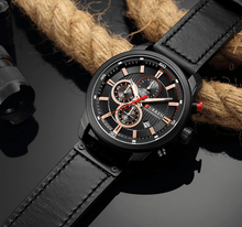 Load image into Gallery viewer, Men's Waterproof Elegant Sport Watch With Chronometers Day View, Leather  Belts And Hardlex Scratch Resistant Glass Perfect Gift For Him
