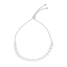 Load image into Gallery viewer, 14k White Gold Adjustable Friendship Bracelet with Pearls
