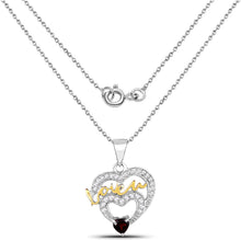 Load image into Gallery viewer, 0.51 Carat Genuine Garnet and White Topaz .925 Sterling Silver Pendant

