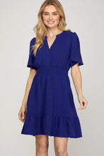 Load image into Gallery viewer, New Ruffled Surplice Short Flutter Sleeve Mini Dress For Women – Elegant, Playful and Feminine Surplice Mini Dress with Flutter Sleeves
