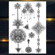 Load image into Gallery viewer, 53 Sheets Black Lace Temporary Tattoos Sticker Butterfly Flower Fake Tatoo Sticker Sexy  Black Henna Temporary Tattoos For Women
