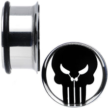 Load image into Gallery viewer, 3/4 Licensed The Punisher Single Flare Steel Tunnel Plugs Set
