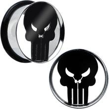 Load image into Gallery viewer, 7/8 Licensed The Punisher Single Flare Steel Tunnel Plugs Set
