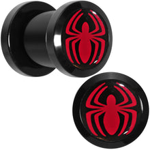 Load image into Gallery viewer, 0G Licensed Red Spider-Man Logo Acrylic Screw Fit Plugs Set
