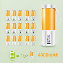 Load image into Gallery viewer, 530ML Electric Juicer Portable Smoothie Blender USB Rechargeable Food Processor Fruit Mixer Machine Mini Juicer Blender Cup Portable Juicer For Travel USB Electric Blender Fruit Smoothie Blender Machine Personal Food Processor Juicer
