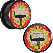 Load image into Gallery viewer, 7/8 Licensed Thor Hammer Logo Acrylic Screw Fit Plugs Set
