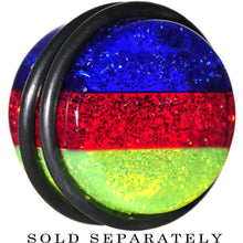 Load image into Gallery viewer, 18mm Green Red Blue Acrylic Vibrant Glitter Single Flare Plug
