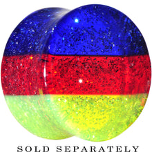 Load image into Gallery viewer, 5/8 Green Red Blue Acrylic Vibrant Glitter Saddle Plug
