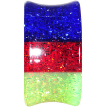 Load image into Gallery viewer, 18mm Green Red Blue Acrylic Vibrant Glitter Saddle Plug
