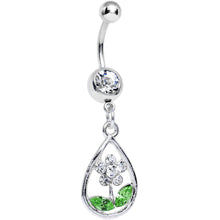 将图片加载到图库查看器，Clear Gem April Shower Brings May Flower Dangle Belly Ring
