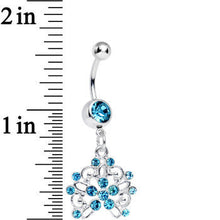Load image into Gallery viewer, Aqua Gem Sparkling Lisbon Lace Dangle Belly Ring
