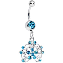 Load image into Gallery viewer, Aqua Gem Sparkling Lisbon Lace Dangle Belly Ring
