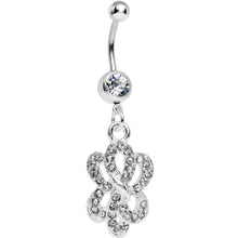 将图片加载到图库查看器，Clear Gem Sparkling Sailor Knot Dangle Belly Ring

