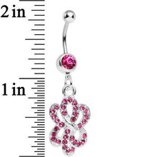 Load image into Gallery viewer, Pink Gem Sparkling Sailor Knot Dangle Belly Ring
