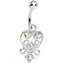 将图片加载到图库查看器，Aurora Gem Lovely in Lace Heart Belly Ring
