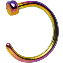 Load image into Gallery viewer, 20G 1/4 Rainbow Anodized Titanium Nose Hoop
