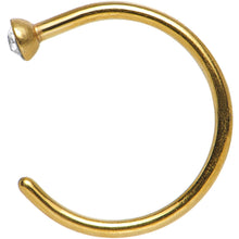 将图片加载到图库查看器，20G 5/16 Clear Gem Gold Anodized Titanium Nose Hoop
