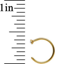 将图片加载到图库查看器，20G 5/16 Clear Gem Gold Anodized Titanium Nose Hoop
