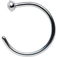 Load image into Gallery viewer, 20G 5/16 Clear Gem Stainless Steel Nose Hoop
