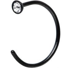 将图片加载到图库查看器，20G 3/8 Clear Gem Black Anodized Titanium Nose Hoop
