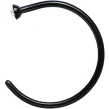 将图片加载到图库查看器，20G 3/8 Clear Gem Black Anodized Titanium Nose Hoop
