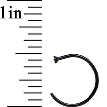 将图片加载到图库查看器，20G 3/8 Clear Gem Black Anodized Titanium Nose Hoop
