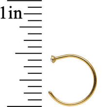 Load image into Gallery viewer, 20G 3/8 Clear Gem Gold Anodized Titanium Nose Hoop
